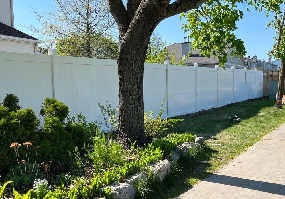 White PVC fence