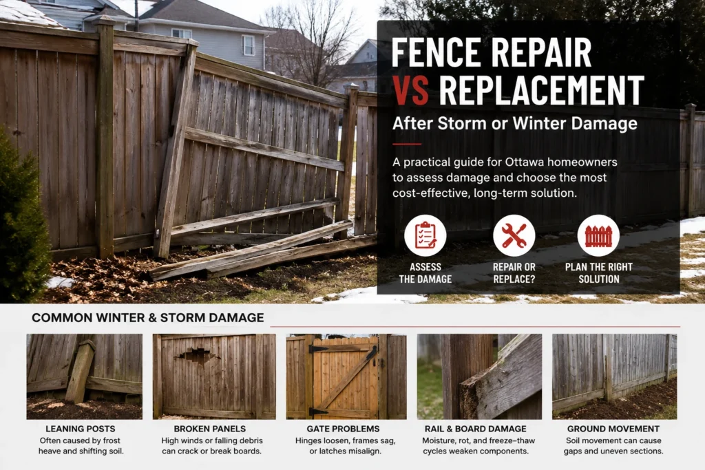 common winter storm fence damage ottawa